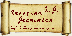 Kristina Ječmenica vizit kartica